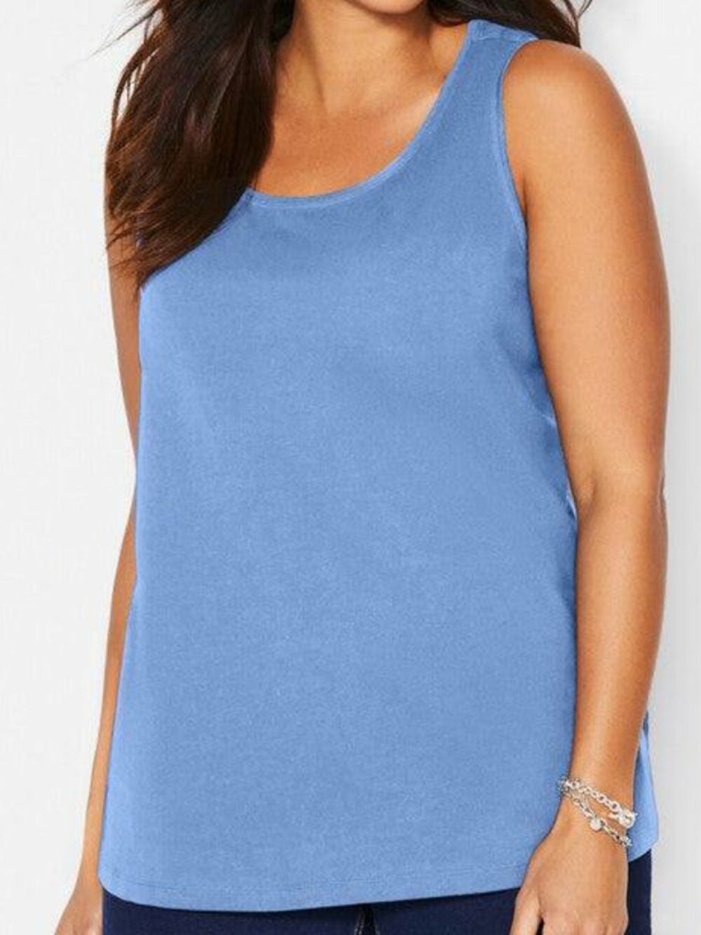 Catherines French Blue Suprema Cotton Stretch Tank Top -4X-NWT